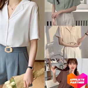 Vintage Turn Down Collar Blouse For Women