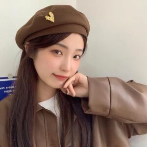 Japanese Wool Beret Women Retro Cartoon